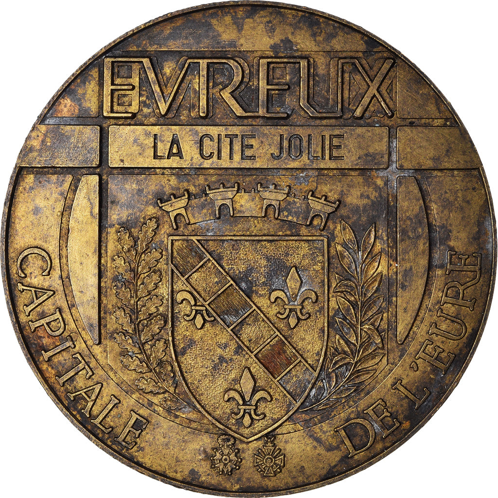 Frankreich, Medaille, Evreux, Capitale de l'Eure, Geography, Fleury, SS, Bronze