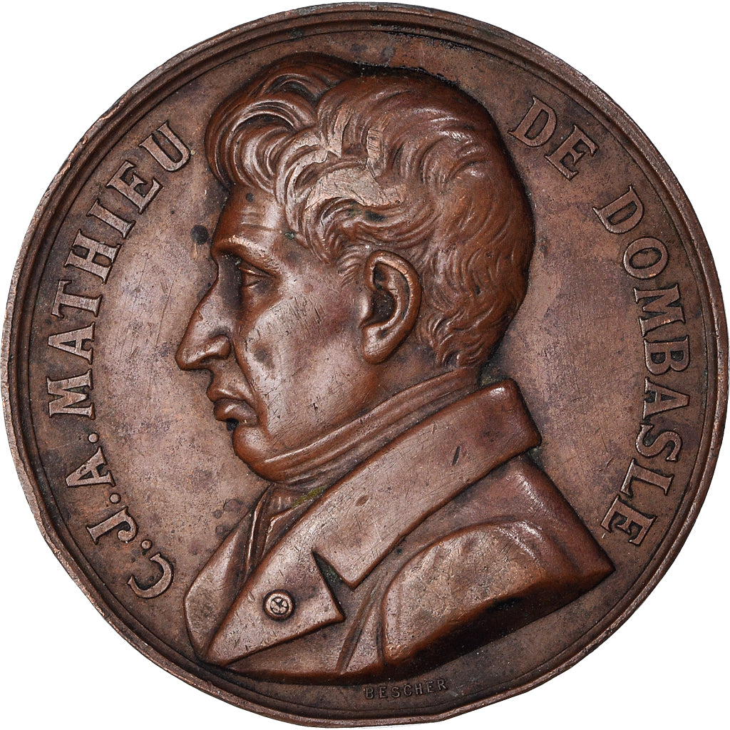 France, Medal, Mathieu de Dombasle, Mr Canivet, Cantonier, Agriculture, 1872
