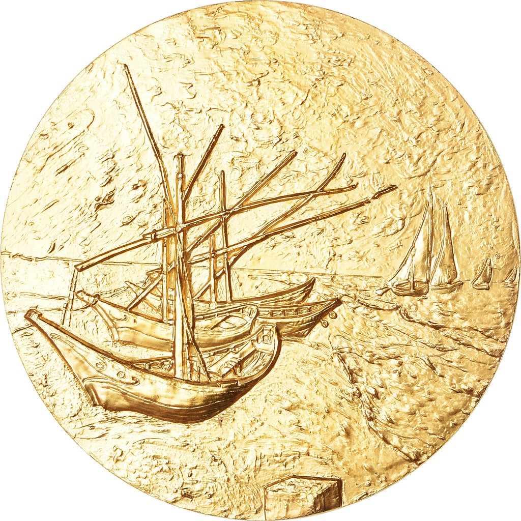 Francia, medalla, Peinture, Van Gogh, Les Barques sur la Plage, Arts & Culture