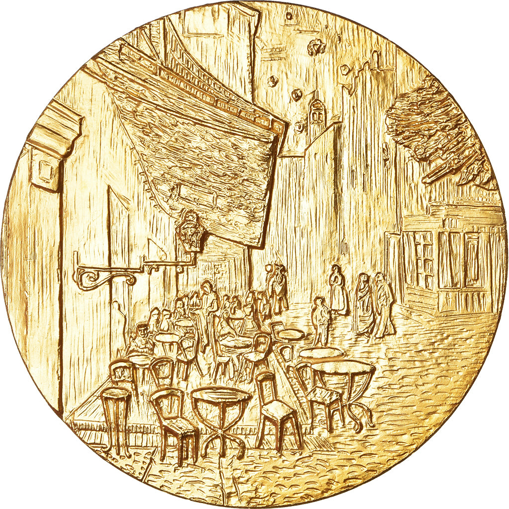 Francia, medalla, Peinture, Van Gogh, Terrasse de Café la Nuit, Arts & Culture
