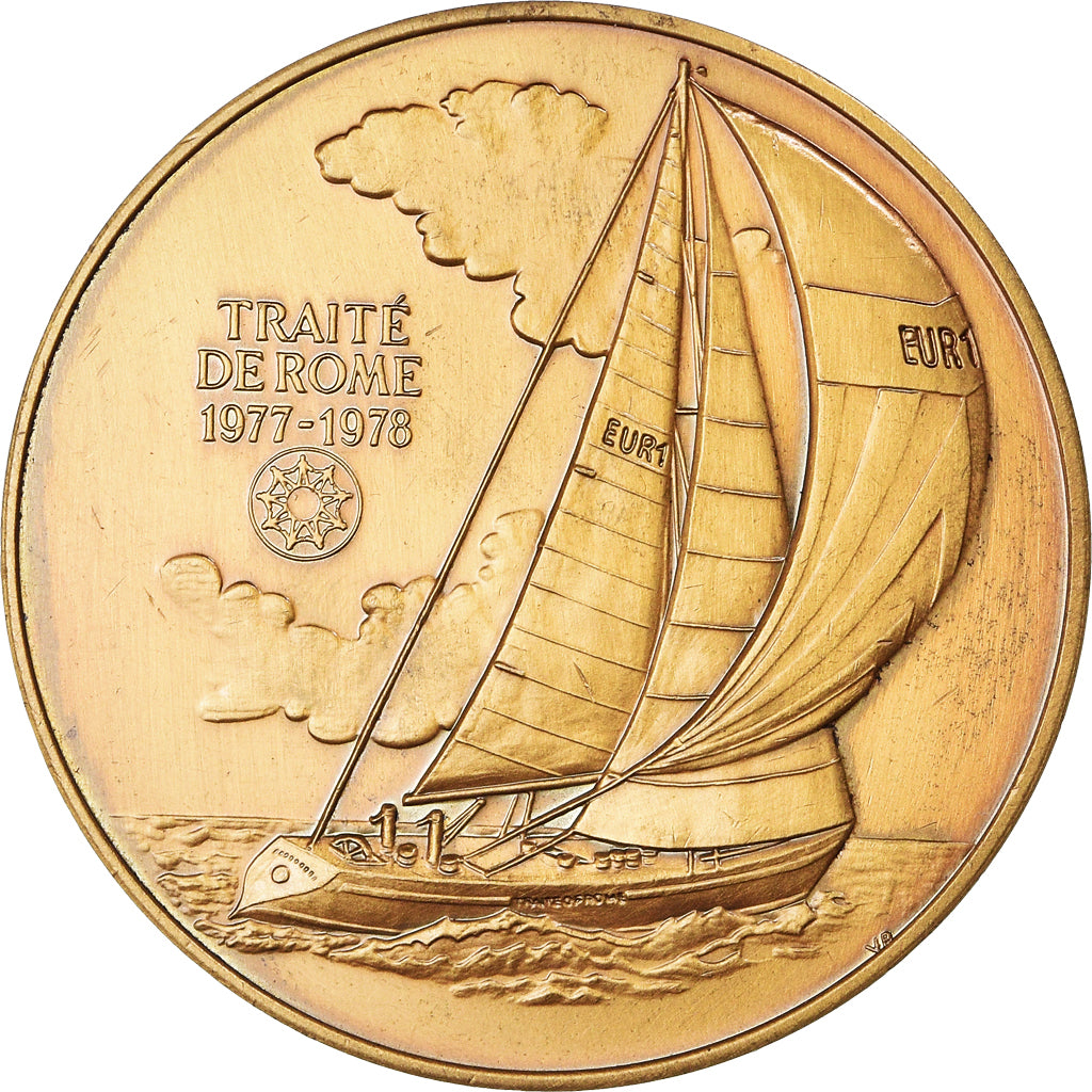 Frankreich, Medaille, Traité de Rome, Round The World Race, Shipping, 1978, VZ