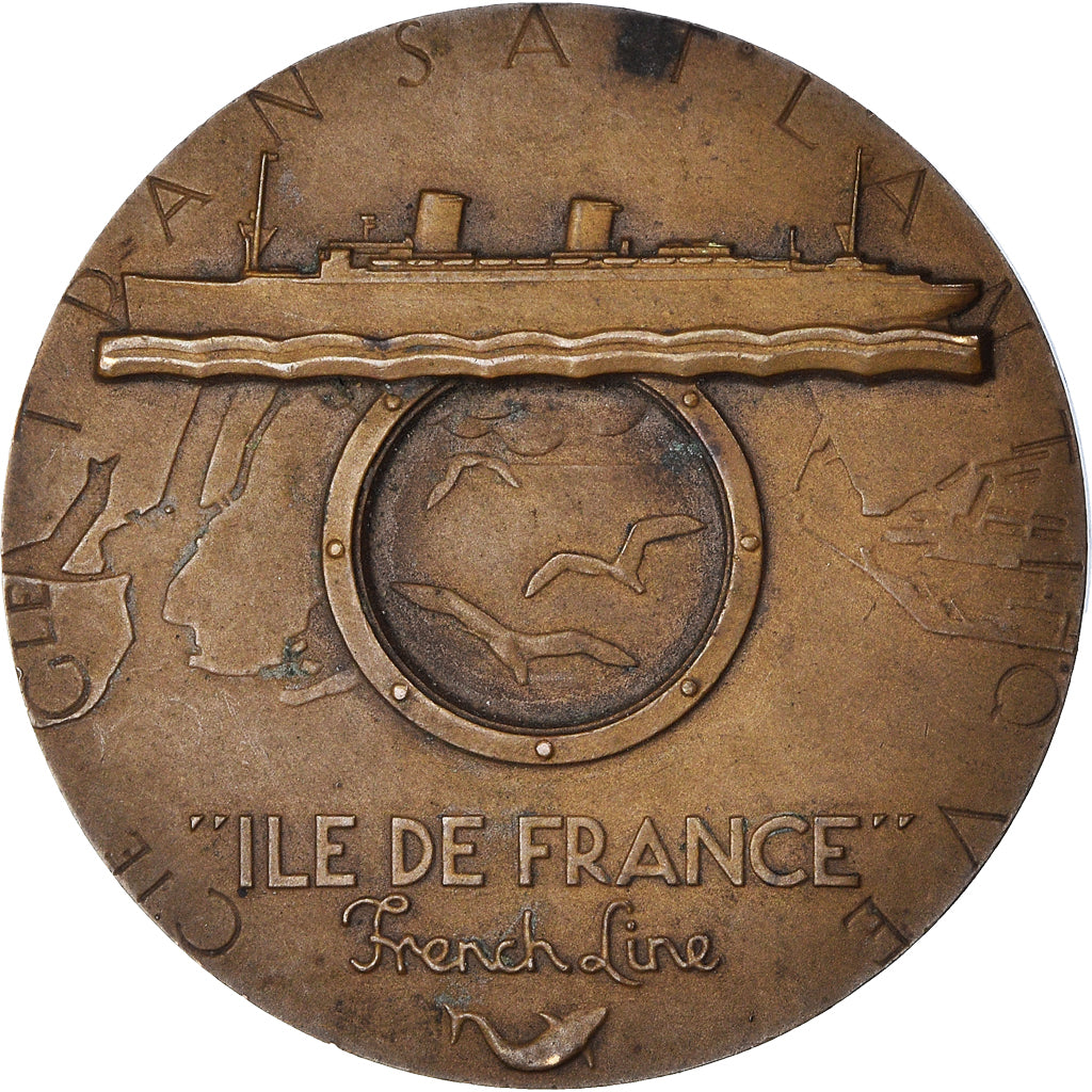 Frankreich, Medaille, Compagnie Générale Transatlantique, Ile-de-France