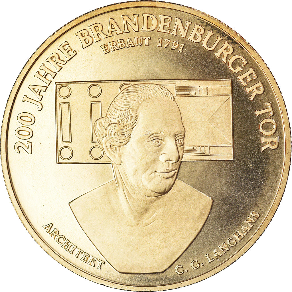 Deutschland, Medaille, 200 Jahre Brandenburger Tor, Architekt C.G. Langhans