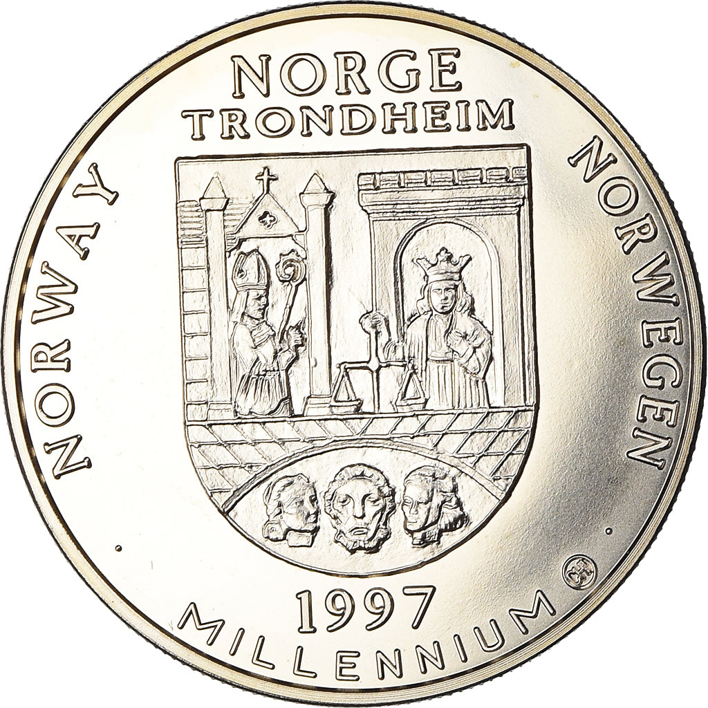 Norvegia, 5 Euro, Natur Vern, Castor, 1997, Proof, FDC, Rame-nichel