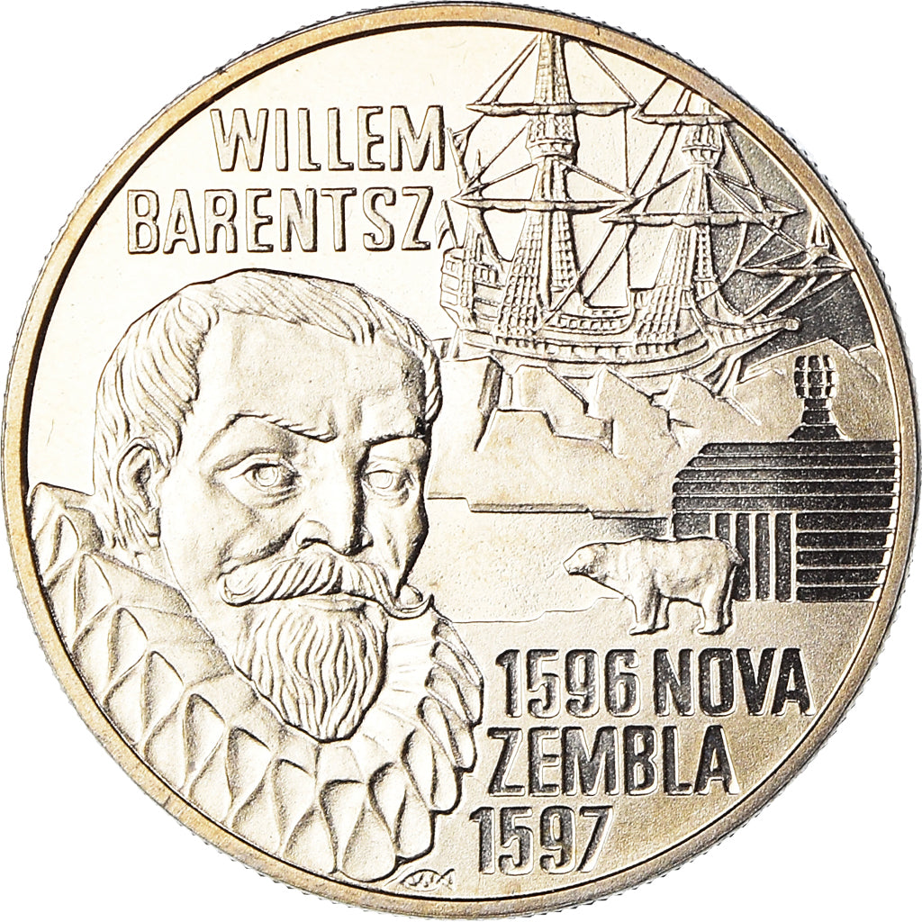 Nederland, Token, 5 Euro, Willem Barentsz, Nova Zembla, 1995, FDC, Cupro-nikkel