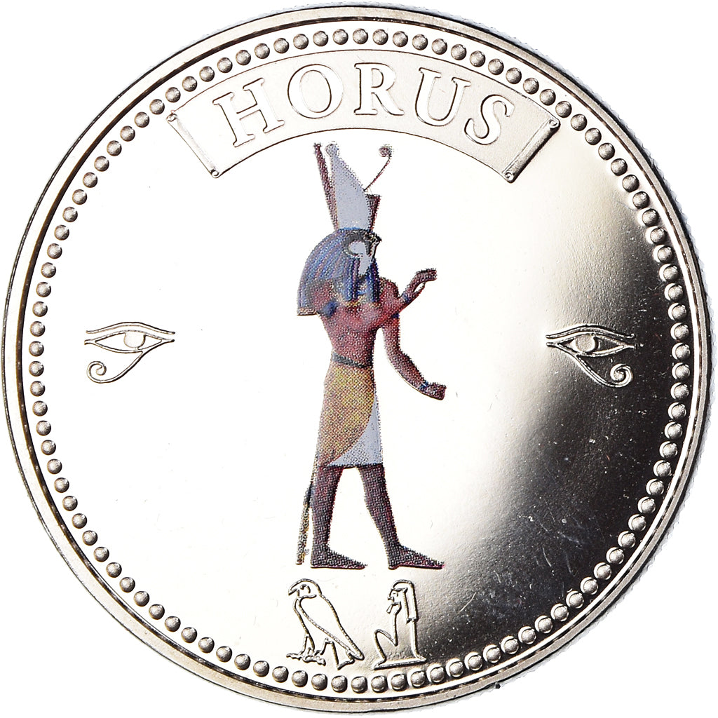 Egipt, medal, Trésors d'Egypte, Horus, Historia, MS(65-70), Miedź-Nikiel