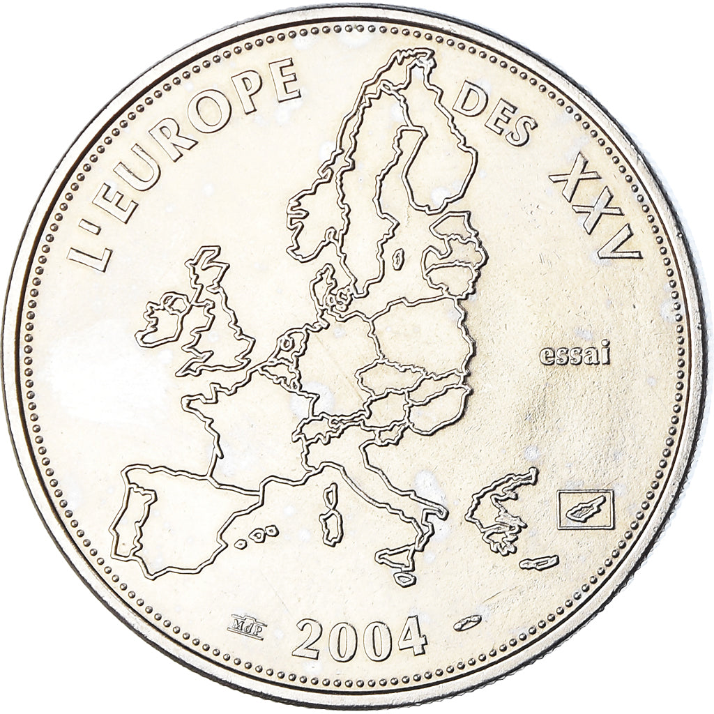 Francia, medalla, L'Europe des XXV, Essai, Politics, 2004, SC, Cobre - níquel
