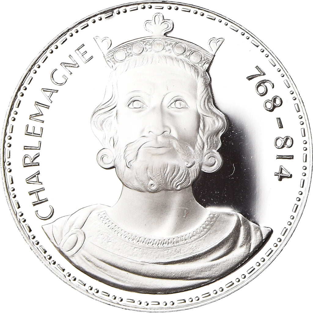 França, medalha, Les Rois de France, Charlemagne, História, MS(64), Prata