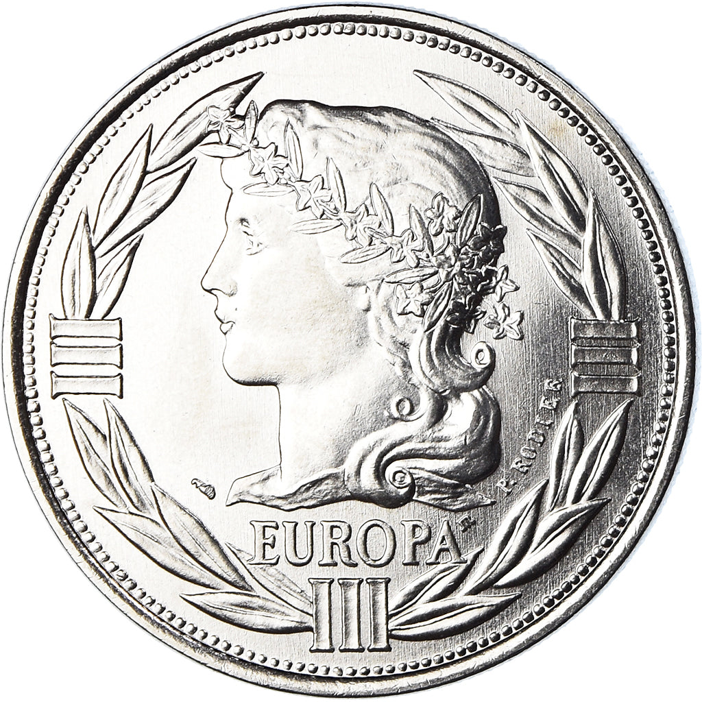 Frankrijk, Medaille, Ecu Europa, Marianne, Politics, 1990, FDC, Cupro-nikkel