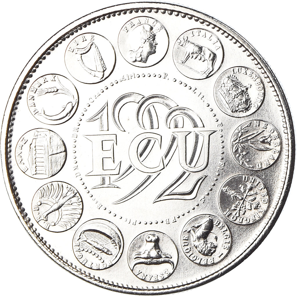 Francia, medalla, Ecu Europa, Marianne, Politics, 1992, FDC, Cobre - níquel