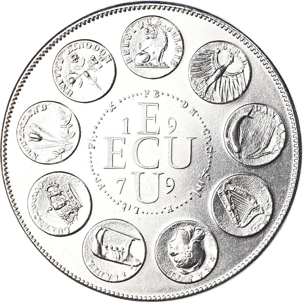 Francia, medaglia, Ecu Europa, Politics, 1979, FDC, Rame-nichel