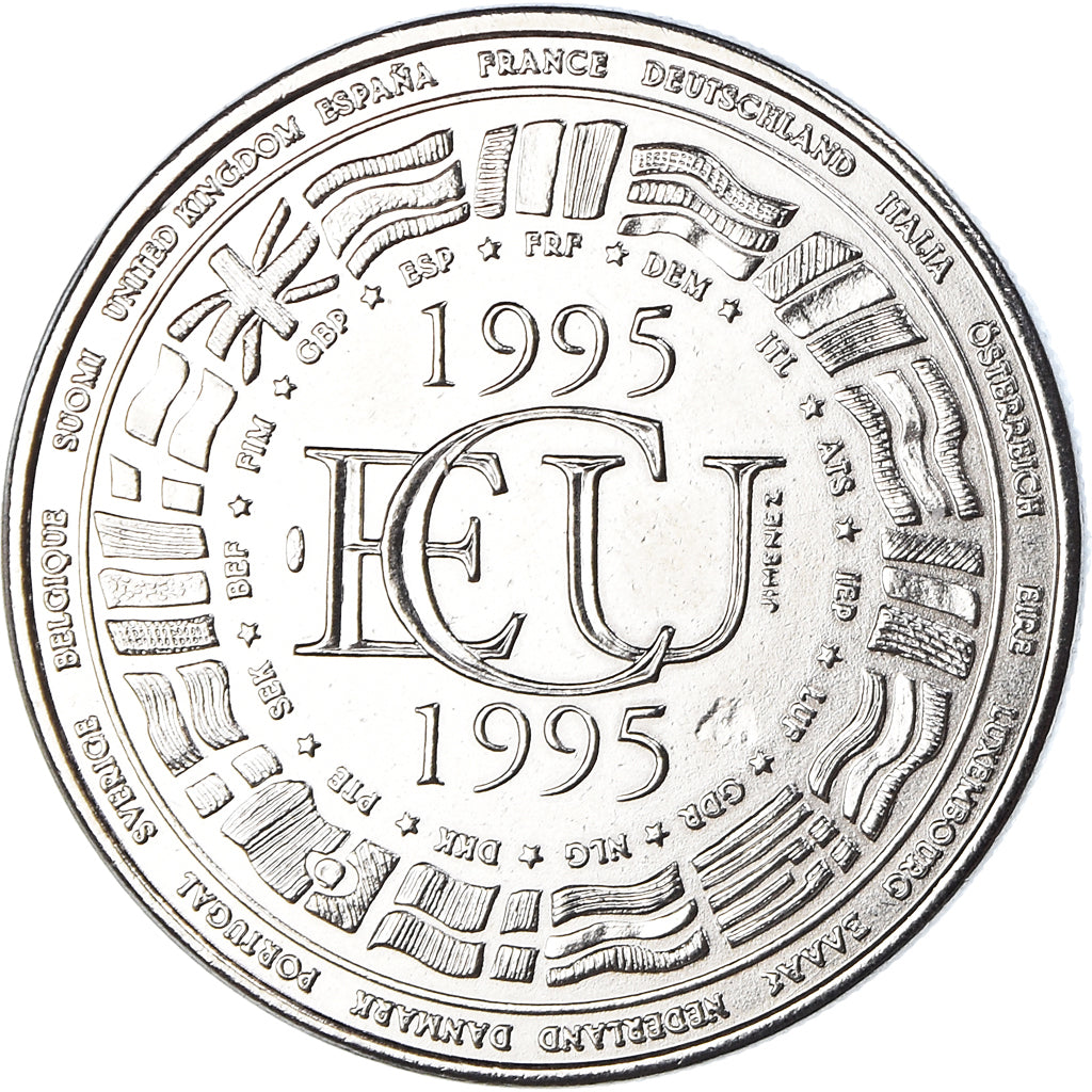 Francia, medalla, Ecu Europa, Politics, 1995, FDC, Cobre - níquel