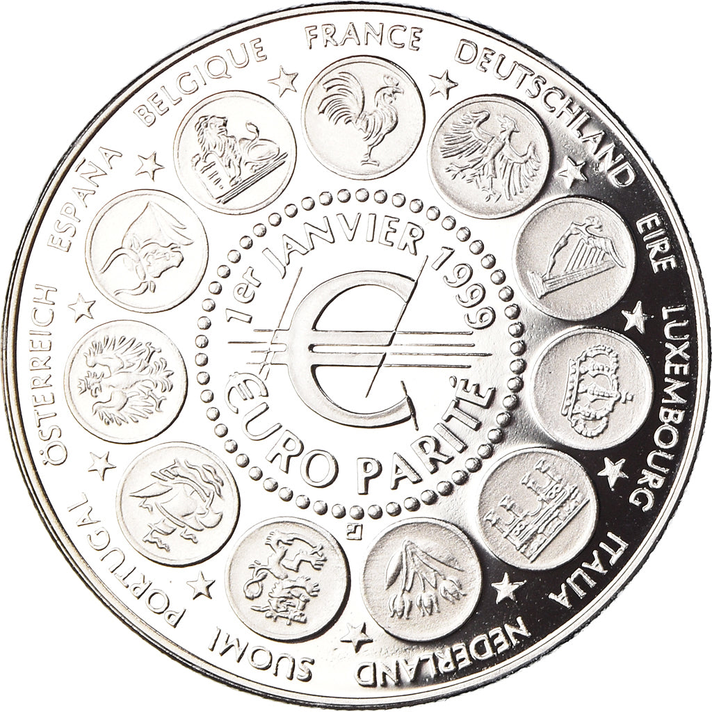 Francia, medaglia, 1er Janvier 1999, Euro Parité, EUROPA, Politics, 1999, FDC