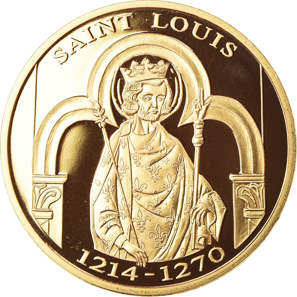 Francia, medaglia, Histoire de France, Saint-Louis, History, FDC, Rame dorato
