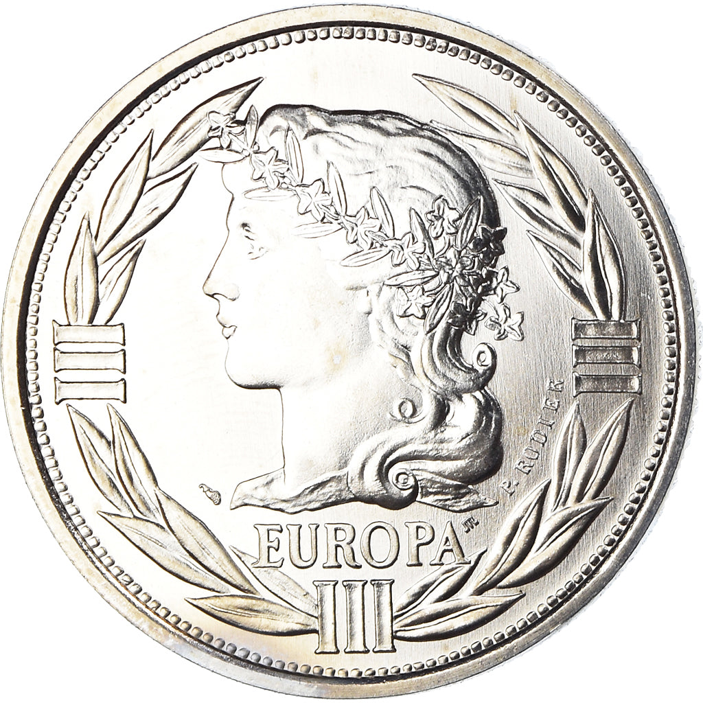 Frankrijk, Medaille, Ecu Europa, Marianne, Politics, 1990, FDC, Cupro-nikkel