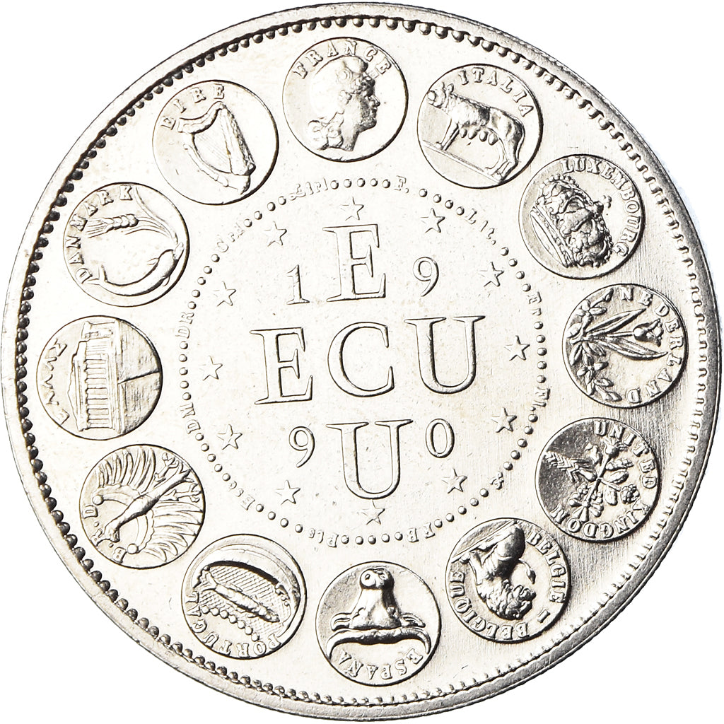 França, medalha, Ecu Europa, Marianne, Politics, 1990, Rodier, MS(65-70)