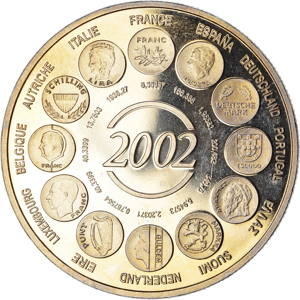 Francia, medalla, L'Europe, Naissance de l'Euro Fiduciaire, Politics, 2002, FDC