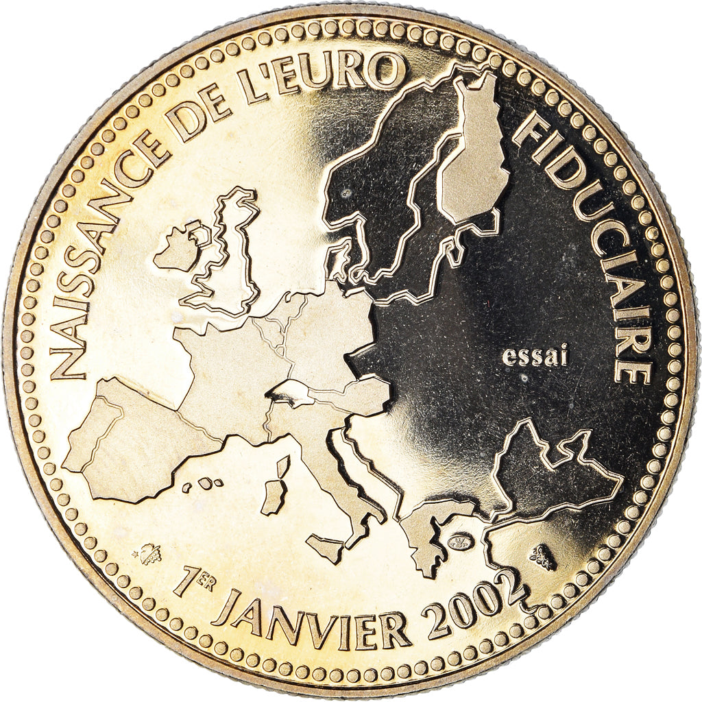 Francia, medalla, L'Europe, Naissance de l'Euro Fiduciaire, Politics, 2002, FDC