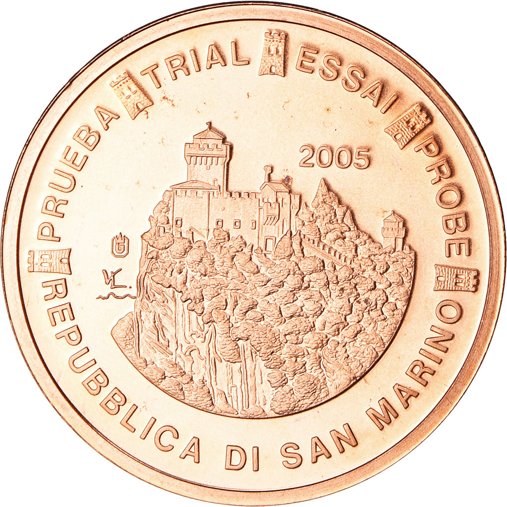 San Marino, 2 Euro Cent, Essai-Trial, 2005, MS(65-70), Bi-Metallic