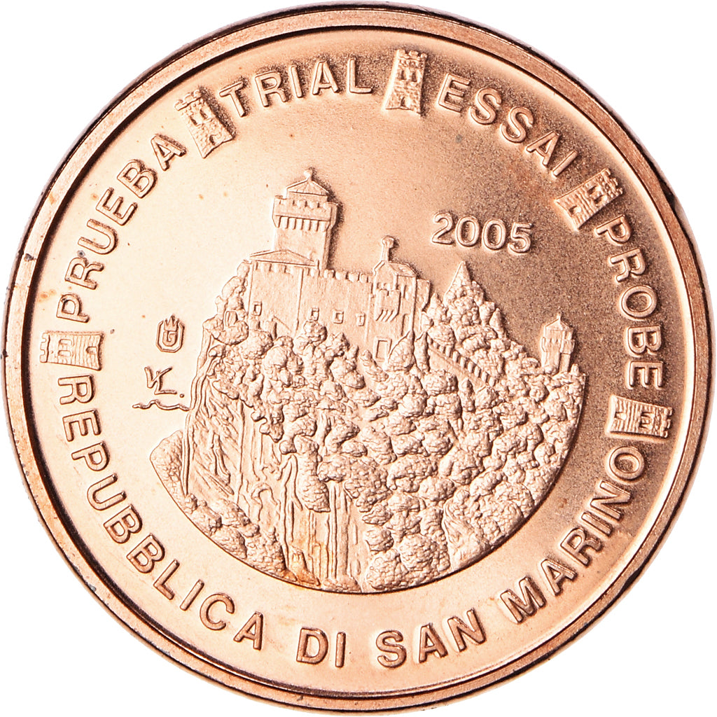 San Marino, Euro Cent, Essai-Trial, 2005, MS(65-70), Bi-Metallic
