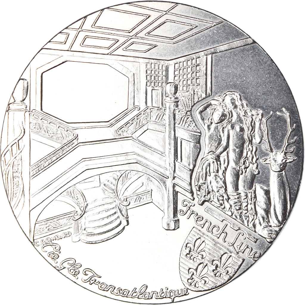 France, Medal, Les Grands Transatlantiques, Ile de France, Shipping, 1927