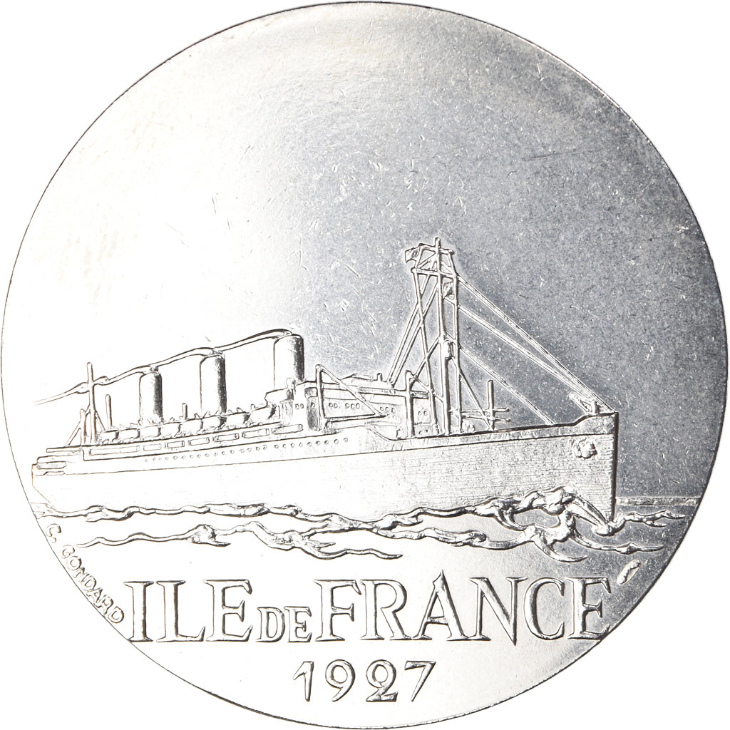 France, Medal, Les Grands Transatlantiques, Ile de France, Shipping, 1927