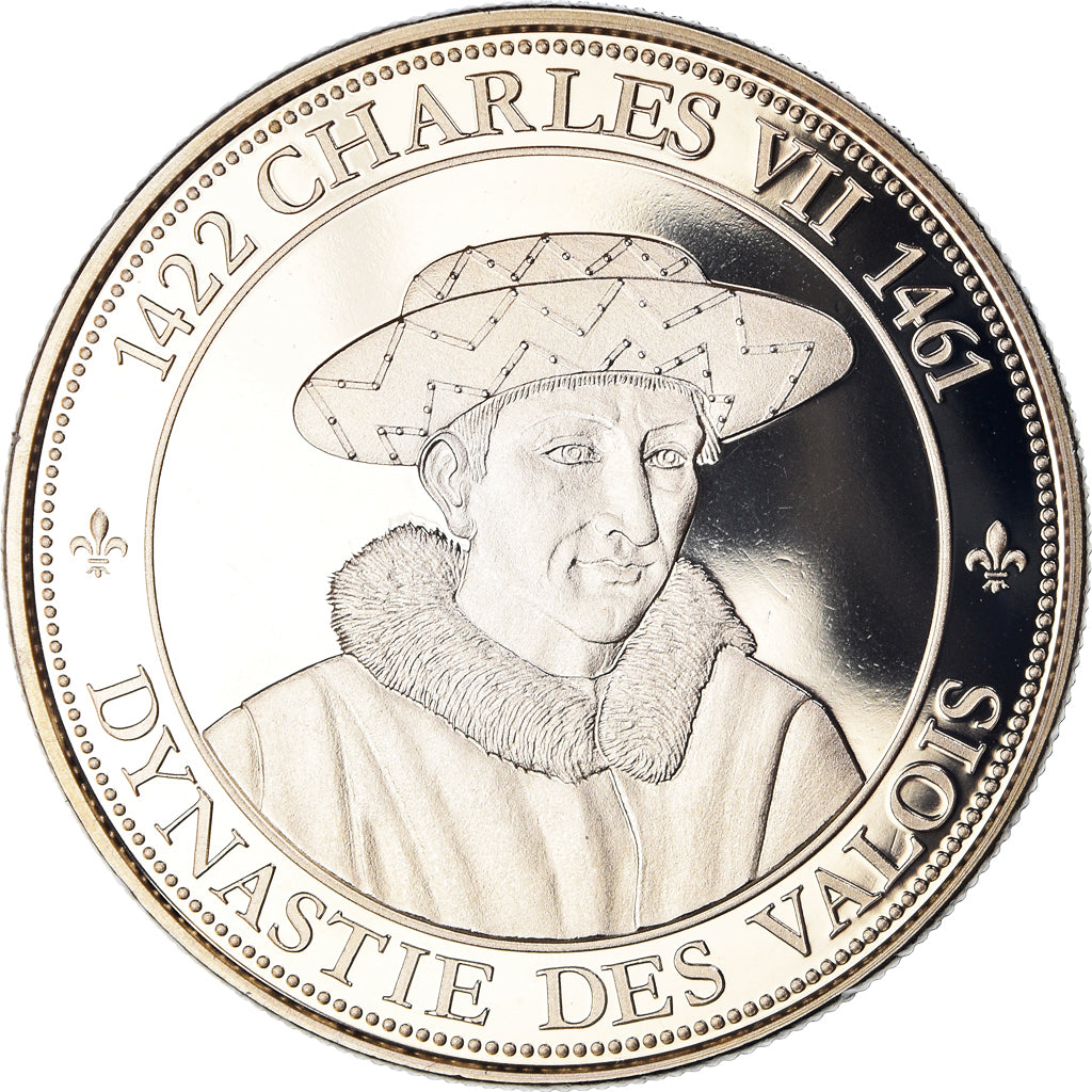 Francja, medal, Les Rois de France, Charles VII, Historia, MS(65-70)