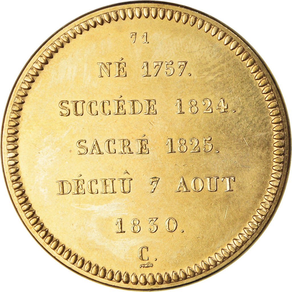 Francja, medal, Les Rois de France, Charles X, Historia, Piéfort, MS(65-70)