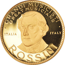 França, medalha, Gioachino Rossini, Musique, 1991, Proof, MS(65-70), Vermeil