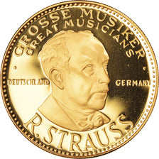 France, Médaille, Strauss, Musique, 1991, Proof, FDC, Vermeil