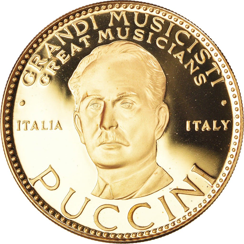 France, Medal, G. Puccini, Musique, 1991, Proof, MS(65-70), Vermeil