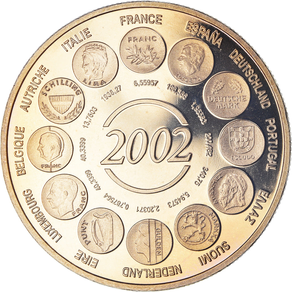 Francja, medal, Naissance de l'Euro Fiduciaire, Politics, 2002, MDP, MS(65-70)