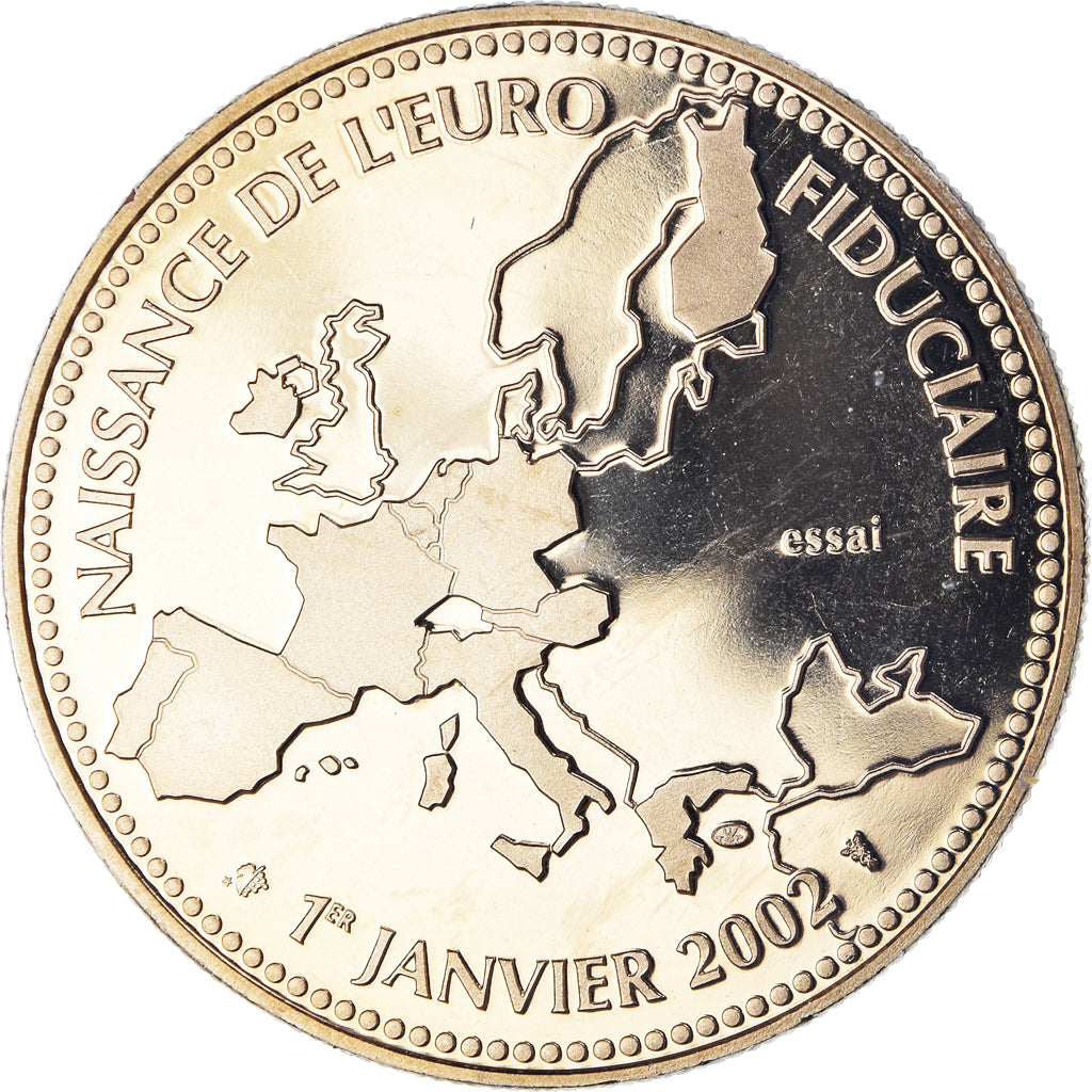 Francja, medal, Naissance de l'Euro Fiduciaire, Politics, 2002, MDP, MS(65-70)