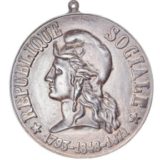 France, Médaille, République Sociale, Politics, 1793-1848-1871, TTB+, Fonte