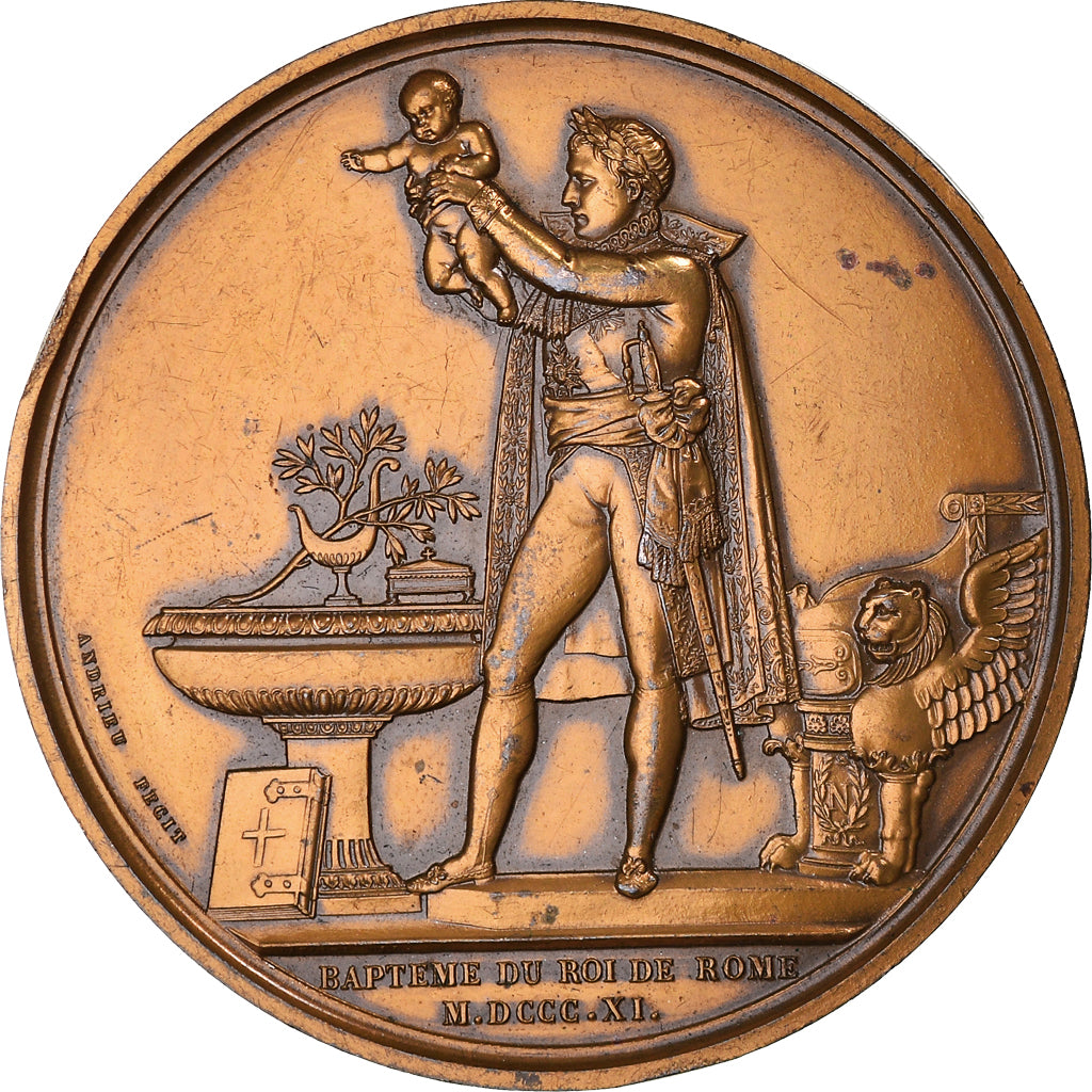 Frankreich, Medaille, Napoléon Ier, Baptème du Roi de Rome, History, Denon /