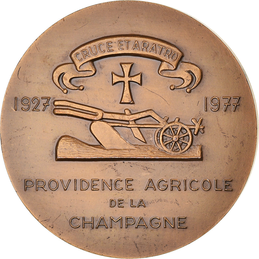 Frankreich, Medaille, Gustave de Bohan, Champagne, 1977, Leognany, SS+, Bronze