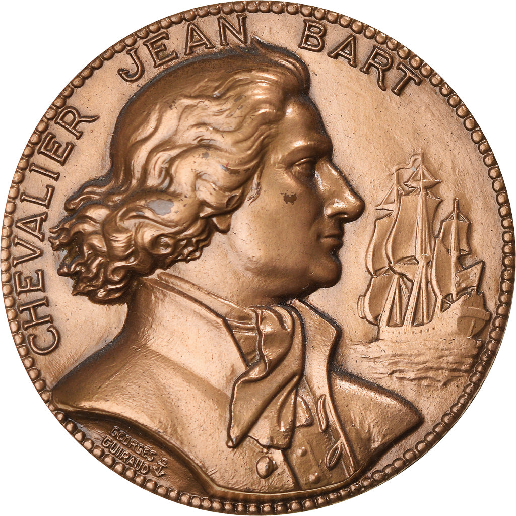 Frankreich, Medaille, Chevalier Jean Bart, Navire de Ligne, Shipping, 1975