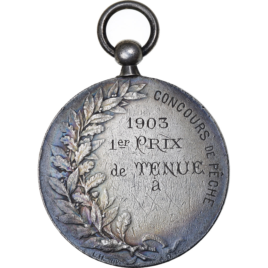 Frankreich, Medaille, Concours de Pêche, Ville de Lille, 1903, Hodebert, SS+