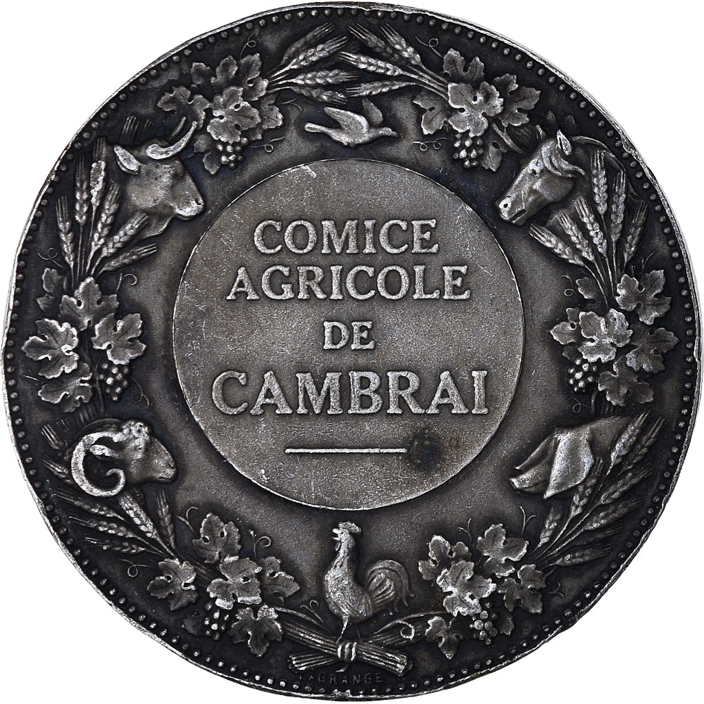 France, Medal, Comice Agricole de Cambrai, Lagrange, AU(50-53), Silvered bronze