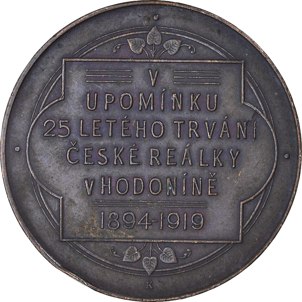 Czechoslovakia, Medal, 25 Let Trvání Ceské Reálky, 1894-1919, AU(50-53)
