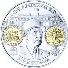 France, Medal, 2000 Ans d'Histoire Monétaire, Franc Semeuse, MS(65-70), Silver
