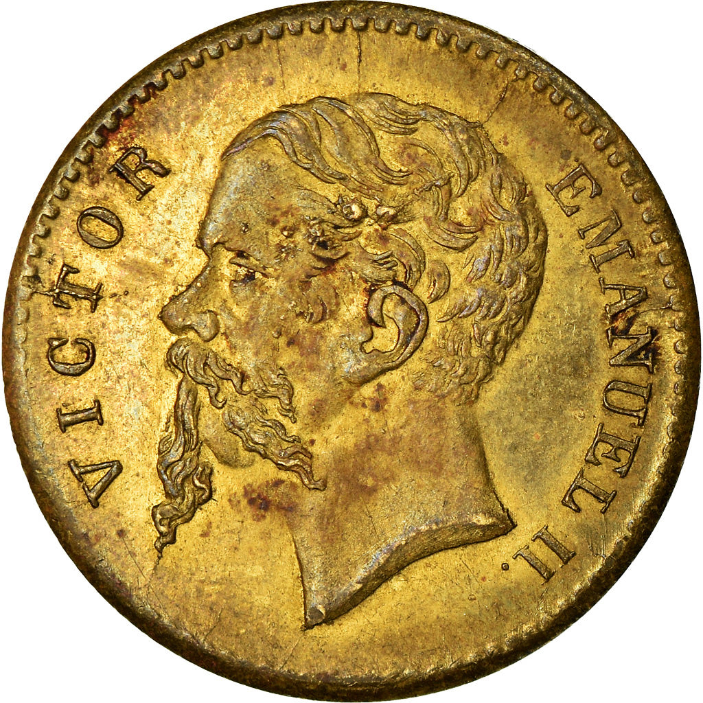 Italien, Jeton, Jeu, Victor Emanuel II, Spiel Marke, SS+, Messing