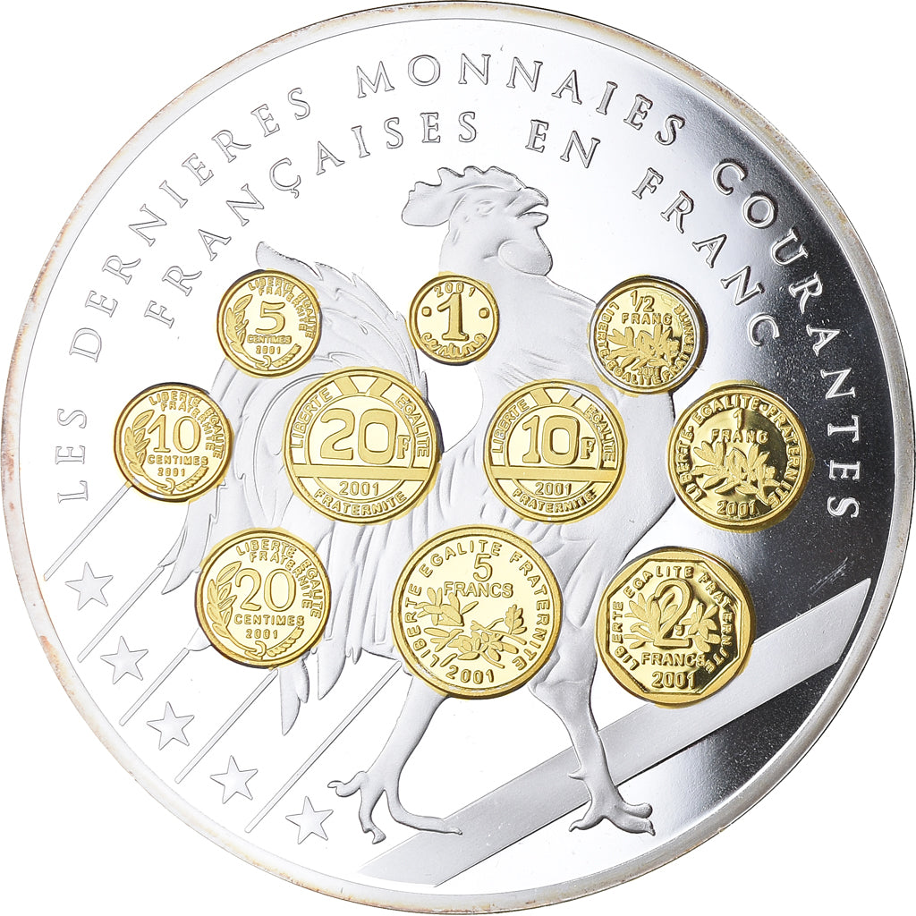 France, Médaille, 10 ans d'adieu au Franc, Les dernieres monnaies courantes