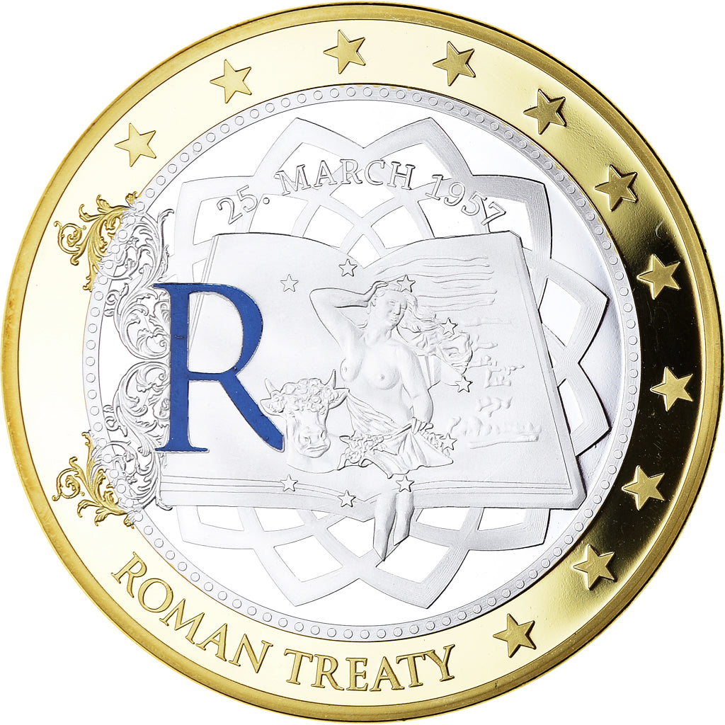 Frankreich, Medaille, Géants Euro, Politics, 2009, Roman Treaty, STGL, Copper