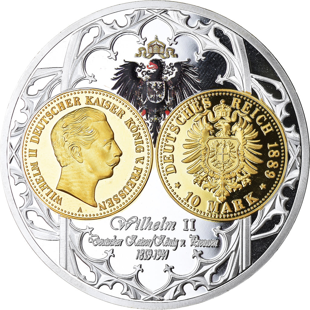 France, Medal, Monarques Européens, Wilhelm II, History, MS(65-70), Silver