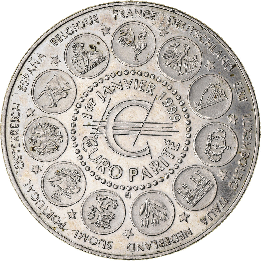 Frankrijk, Medaille, 1er Janvier 1999, Euro Parité, EUROPA, Politics, 1999