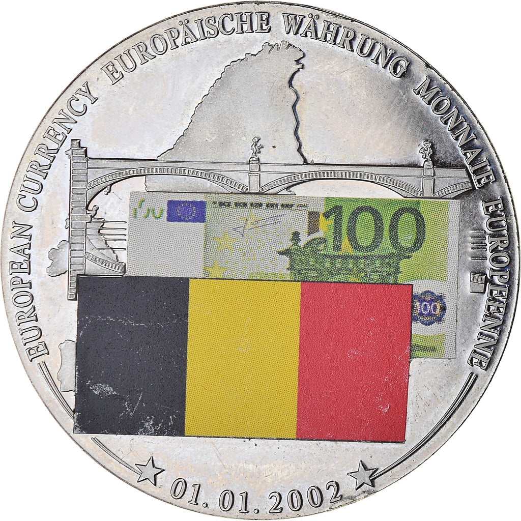 Belgium, Medal, Monnaie Européenne, Billet de 100 Euro, Politics, 2002