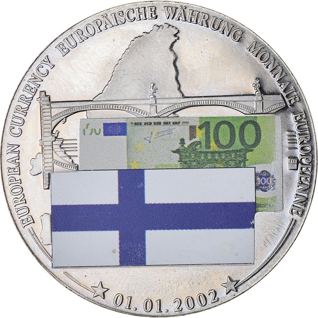 Finland, Medal, Monnaie Européenne, Billet de 100 Euro, Politics, 2002