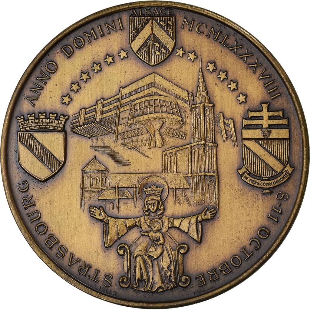 Frankreich, Medaille, Visite de Jean-Paul II à Strasbourg, Religions & beliefs