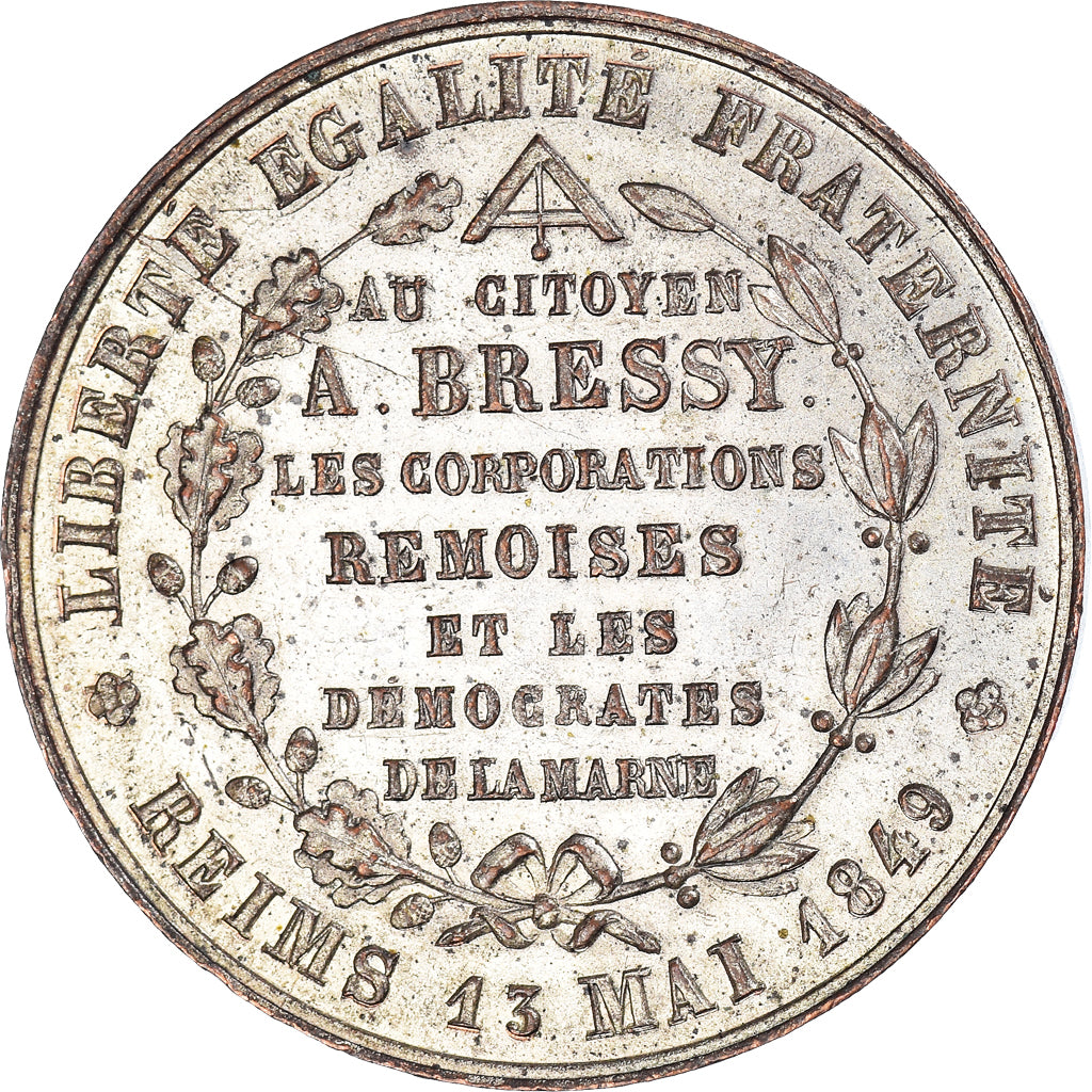 Francia, medaglia, Au Citoyen A. Bressy, Deuxième République, 1849, BB+